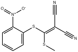 2-[(Methylthio)(2-nitrophenylthio)methylene]-malononitrile Struktur