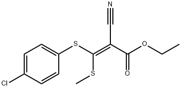 Ethyl3-(4-chlorophenylthio)-2-cyano-3-(methylthio)acrylate Struktur