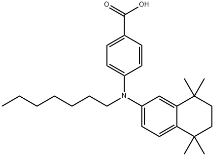 4-[N-n-Heptyl-N-(5,6,7,8-tetrahydro-5,5,8,8-tetraMethylnaphthalene-2-yl)aMino]benzoic acid Struktur