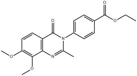 Benzoic  acid,  4-(7,8-dimethoxy-2-methyl-4-oxo-3(4H)-quinazolinyl)-,  ethyl  ester Struktur