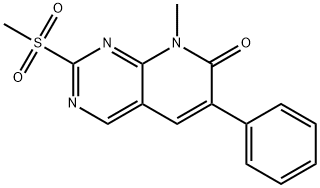 Pyrido[2,3-d]pyrimidin-7(8H)-one,  8-methyl-2-(methylsulfonyl)-6-phenyl- Struktur