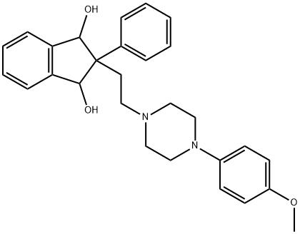 2-[2-[4-(p-Methoxyphenyl)-1-piperazinyl]ethyl]-2-phenyl-1,3-indanediol Struktur