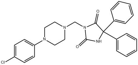 3-[[4-(p-Chlorophenyl)-1-piperazinyl]methyl]-5,5-diphenyl-2,4-imidazolidinedione Struktur