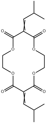 3,10-Diisobutylidene-1,5,8,12-tetraoxacyclotetradecane-2,4,9,11-tetrone Struktur