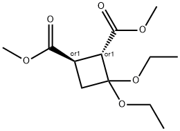 1,2-Cyclobutanedicarboxylic acid, 3,3-diethoxy-, 1,2-diMethyl ester Struktur