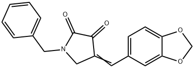 4-(1,3-Benzodioxol-5-ylmethylene)-1-benzyl-2,3-pyrrolidinedione Struktur