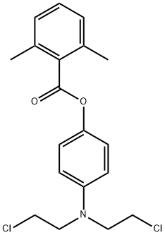 2,6-Dimethylbenzoic acid 4-[bis(2-chloroethyl)amino]phenyl ester Struktur