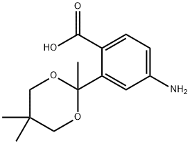 4-amino-2-[2,5,5-trimethyl-[1,3]dioxan-2-yl]-benzoic	acid Struktur