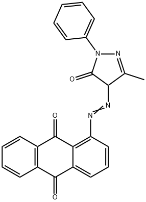 1-[(3-methyl-5-oxo-1-phenyl-2-pyrazolin-4-yl)azo]anthraquinone Struktur