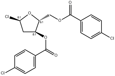 1-Chloro-3,5-di-(4-chlorobenzoyl)-2-deoxy-D-ribose Struktur