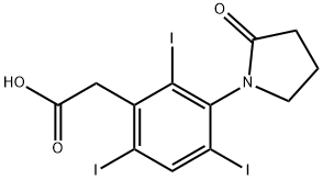 3-(2-Oxo-1-pyrrolidinyl)-2,4,6-triiodophenylacetic acid sodium salt Struktur