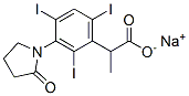 2-[3-(2-Oxo-1-pyrrolidinyl)-2,4,6-triiodophenyl]propionic acid sodium salt Struktur