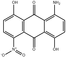 1-amino-4,8-dihydroxy-5-nitroanthraquinone Struktur