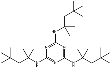 N2,N4,N6-tris(2,4,4-trimethylpentan-2-yl)-1,3,5-triazine-2,4,6-triamin e Struktur