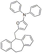 2-Furanamine,  5-[(10,11-dihydro-5H-dibenzo[a,d]cyclohepten-5-yl)methyl]-N,N-diphenyl- Struktur