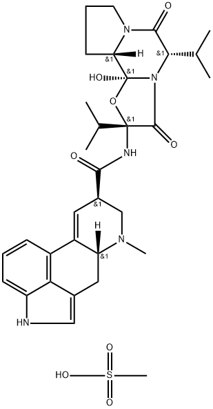 12'-hydroxy-2',5'alpha-diisopropylergotaman-3',6',18-trione methanesulphonate  Struktur