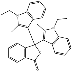 3,3-bis(1-ethyl-2-methyl-1H-indol-3-yl)phthalide  Struktur