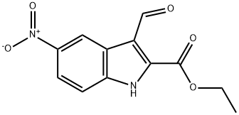 3-FORMYL-5-NITRO-1H-INDOLE-2-CARBOXYLIC ACID ETHYL ESTER Struktur