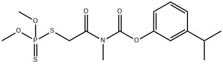 N-Methyl-N-[[(dimethoxyphosphinothioyl)thio]acetyl]carbamic acid m-cumenyl ester Struktur