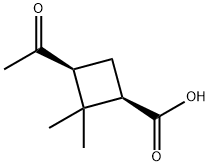 (1R,3S)-3-Acetyl-2,2-dimethylcyclobutane-carboxylic acid Struktur