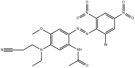 N-[2-[(2-bromo-4,6-dinitrophenyl)azo]-5-[(2-cyanoethyl)ethylamino]-4-methoxyphenyl]acetamide Struktur