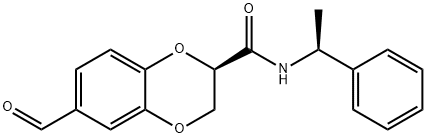 N-(1(S)-PHENYLETHYL)-6-FORML-2,3-DIHYDRO-1,4-BENZODIOXINE-2-(R)-CARBOXAMIDE Struktur