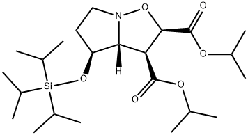 (2R,3S,3aR,4S)-2,3-bis(isopropyloxycarbonyl)-4-[(triisopropyl)silyloxy]hexahydropyrrolo[1,2-b]isoxazole Struktur