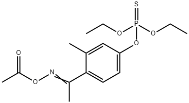 [1-(4-diethoxyphosphinothioyloxy-2-methyl-phenyl)ethylideneamino] acet ate Struktur