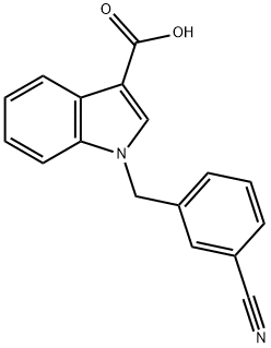 1-(3-cyano-benzyl)-1H-indole-3-carboxylic acid Struktur