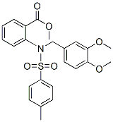 2-[N-(p-Tolylsulfonyl)-N-(3,4-dimethoxybenzyl)amino]benzoic acid methyl ester Struktur