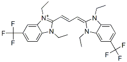 2-[3-[1,3-diethyl-1,3-dihydro-5-(trifluoromethyl)-2H-benzimidazol-2-ylidene]-1-propenyl]-1,3-diethyl-5-(trifluoromethyl)-1H-benzimidazolium Struktur