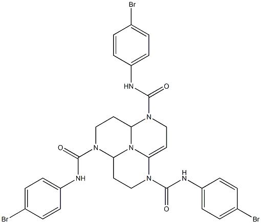 N,N',N''-Tris(p-bromophenyl)dodecahydro-1,4,7,9b-tetraazaphenalene-1,4,7-tricarboxamide Struktur