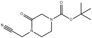 tert-butyl 4-(cyanomethyl)-3-oxopiperazine-1-carboxylate Struktur