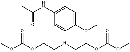 methyl 7-(5-acetamido-2-methoxyphenyl)-3-oxo-2,4,10-trioxa-7-azaundecan-11-oate Struktur