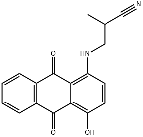 3-[(9,10-dihydro-4-hydroxy-9,10-dioxoanthryl)amino]-2-methylpropiononitrile  Struktur