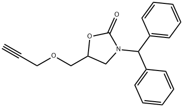 3-(Diphenylmethyl)-5-[(2-propynyloxy)methyl]-2-oxazolidinone Struktur