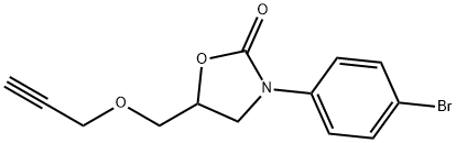 3-(4-Bromophenyl)-5-(2-propynyloxymethyl)oxazolidin-2-one Struktur