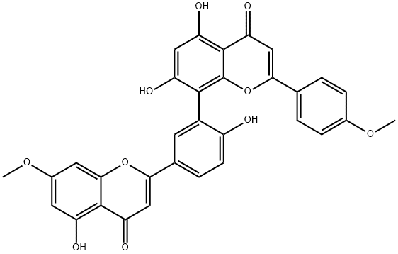 2-(4-メトキシフェニル)-5,7-ジヒドロキシ-8-[2-ヒドロキシ-5-(4-オキソ-5-ヒドロキシ-7-メトキシ-4H-1-ベンゾピラン-2-イル)フェニル]-4H-1-ベンゾピラン-4-オン