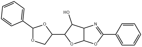 3a,5,6,6a-Tetrahydro-2-phenyl-5-(2-phenyl-1,3-dioxolan-4-yl)furo[3,2-d]oxazol-6-ol Struktur