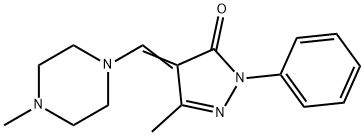 5-Methyl-4-[(4-methyl-1-piperazinyl)methylene]-2-phenyl-2H-pyrazol-3(4H)-one Struktur