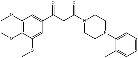 1-(o-Tolyl)-4-[3-(3,4,5-trimethoxyphenyl)-1,3-dioxopropyl]piperazine Struktur