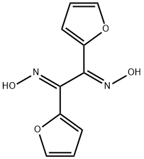 1-[(Z)-Hydroxyimino]-2-[(E)-hydroxyimino]-1,2-di(2-furanyl)ethane Struktur