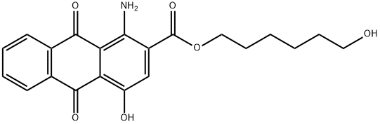 6-hydroxyhexyl 1-amino-9,10-dihydro-4-hydroxy-9,10-dioxoanthracene-2-carboxylate Struktur