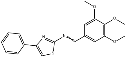 4-Phenyl-2-[(3,4,5-trimethoxybenzylidene)amino]thiazole Struktur