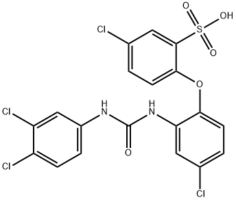 5-chloro-2-[4-chloro-2-[(3,4-dichlorophenyl)carbamoylamino]phenoxy]ben zenesulfonic acid Struktur