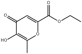 ethyl 5-hydroxy-6-methyl-4-oxo-4H-pyran-2-carboxylate Struktur