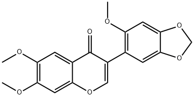 6,7-Dimethoxy-3-(6-methoxy-1,3-benzodioxol-5-yl)-4H-1-benzopyran-4-one Struktur