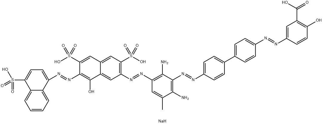 tetrasodium 5-[[4'-[[2,6-diamino-3-[[8-hydroxy-3,6-disulphonato-7-[(4-sulphonato-1-naphthyl)azo]-2-naphthyl]azo]-5-tolyl]azo][1,1'-biphenyl]-4-yl]azo]salicylate Struktur