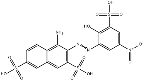 4-Amino-3-[(2-hydroxy-5-nitro-3-sulfophenyl)azo]-2,7-naphthalenedisulfonic acid Struktur