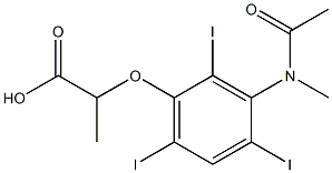 2-[3-(N-Methylacetylamino)-2,4,6-triiodophenoxy]propionic acid Struktur